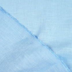 Light Blue 100% Linen Stonewashed Apparel Fabric (1318) - 190 gms