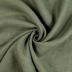 Khaki 100% Linen Stonewashed Apparel Fabric (594) - 190 gms