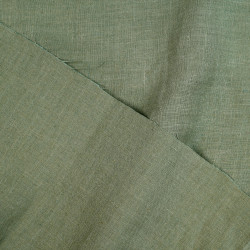 Khaki 100% Linen Stonewashed Apparel Fabric (594) - 190 gms