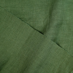 Olive Green 100% Linen Stonewashed Apparel Fabric (372) - 190 gms