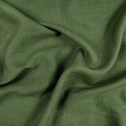 Olive Green 100% Linen Stonewashed Apparel Fabric (372) - 190 gms