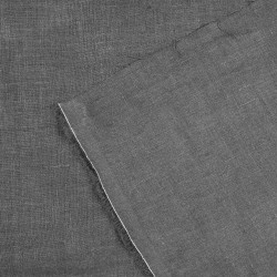 Len 100% Stonewashed ubraniowy ciemny szary (123) - 190 gms