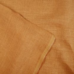 Pumpkin 100% Linen Stonewashed Apparel Fabric (1674) - 190 gms