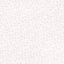 Cotton MINI Dusty Pink Meadow with Dots on White Background