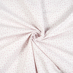 Cotton MINI Dusty Pink Meadow with Dots on White Background