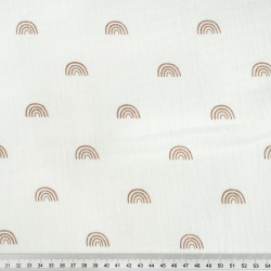 Printed Double Gauze Muslin – Brown Rainbow Print