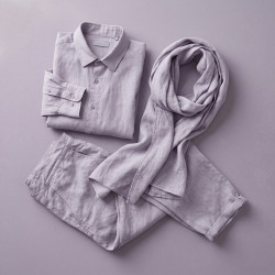 Lavender 100% Linen Stonewashed Apparel Fabric (723) - 190 gms