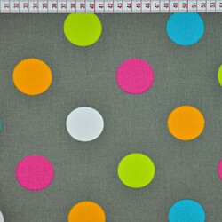 Cotton colorful circles on gray background