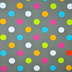 Cotton colorful circles on gray background