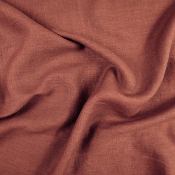 Brick 100% Linen Stonewashed Apparel Fabric  - 190 gms