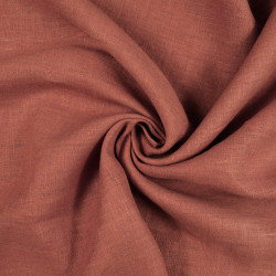 Brick 100% Linen Stonewashed Apparel Fabric  - 190 gms