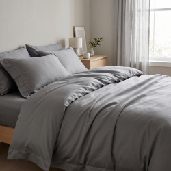 Premium Cotton Satin – Dark Gray