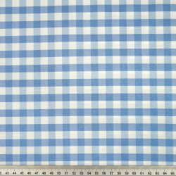 Stain-Resistant and Waterproof Tablecloth Fabric – Light Blue Vichy Check