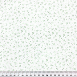 Cotton Fabric Sage Mini Meadow with Dots on a White Background
