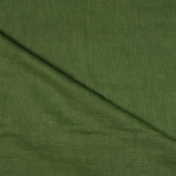 Tkanina lniana z wiskozą Stonewashed ubraniowa zielona (372) – 195g