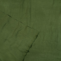 Tkanina lniana z wiskozą Stonewashed ubraniowa zielona (372) – 195g