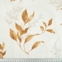 Cotton Fabric Beige Leaves and Branches on an Ecru Background