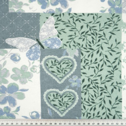 Flanela patchwork szałwiowo szary