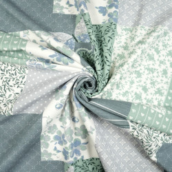 Sage and Gray Patchwork Flannel
