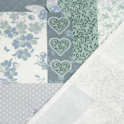 Flanela patchwork szałwiowo szary