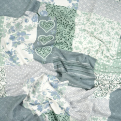 Flanela patchwork szałwiowo szary