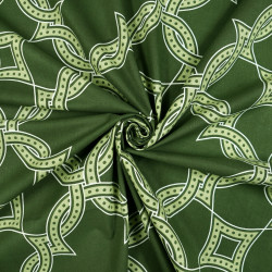 Bawełna 100% geometryczny łańcuch zielony – 220 cm