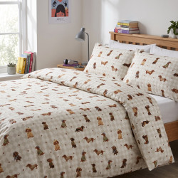 Cotton Fabric Dachshunds on Beige Diamonds – 220 cm