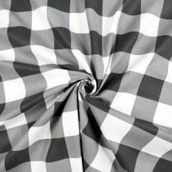 Cotton Fabric Large Black & White Buffalo Check – 220cm