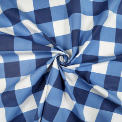 Cotton Fabric Large Blue & Navy Buffalo Check