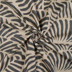 Bawełna 100% wzór zebra beżowo czarny