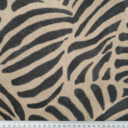 Bawełna 100% wzór zebra beżowo czarny