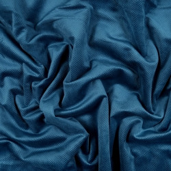 Navy Embossed Check Velvet Fabric