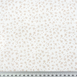 Cotton MINI Beige Meadow with Dots on White Background