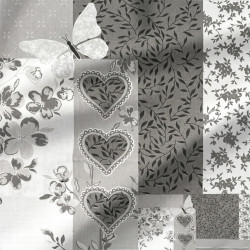 Cotton Fabric Gray Patchwork