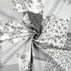 Cotton Fabric Gray Patchwork
