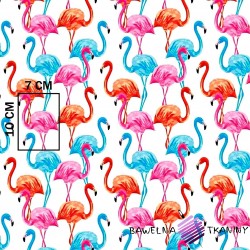 Cotton pink flamingos on a light blue background