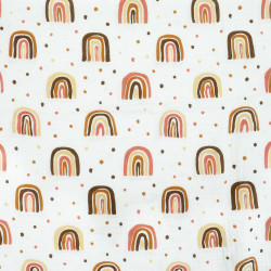 Printed Muslin Double Gauze – Rainbows & Dots