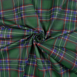 Cotton Fabric Christmas Tartan Green & Blue