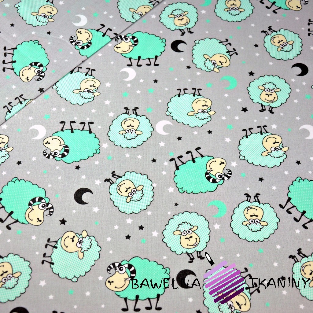 Cotton mint sheep on gray background