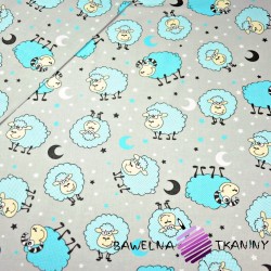 Cotton blue sheep on gray background