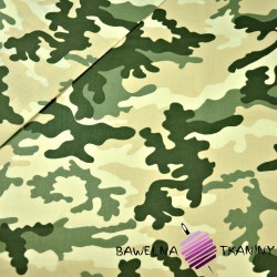 Bawełna wzór MORO duży zielono beżowy