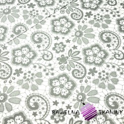 Cotton gray tablecloth on white background