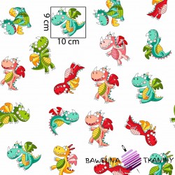 Cotton colorful dragons on white background