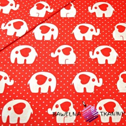 Cotton elephants with dots on gray background