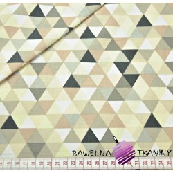Bawełna trójkąty małe kolorowe beżowe na białym tle