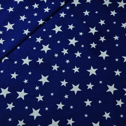 Cotton stars full of small and large white on navy background