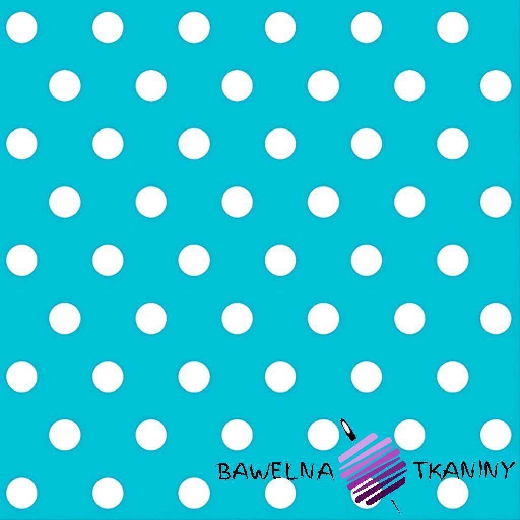 Cotton white spots on turquoise background