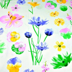 Cotton spring flowers on white background