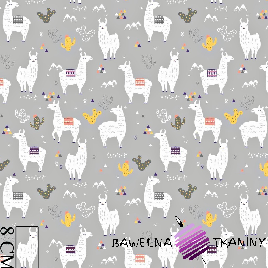 Cotton alpacas on gray background