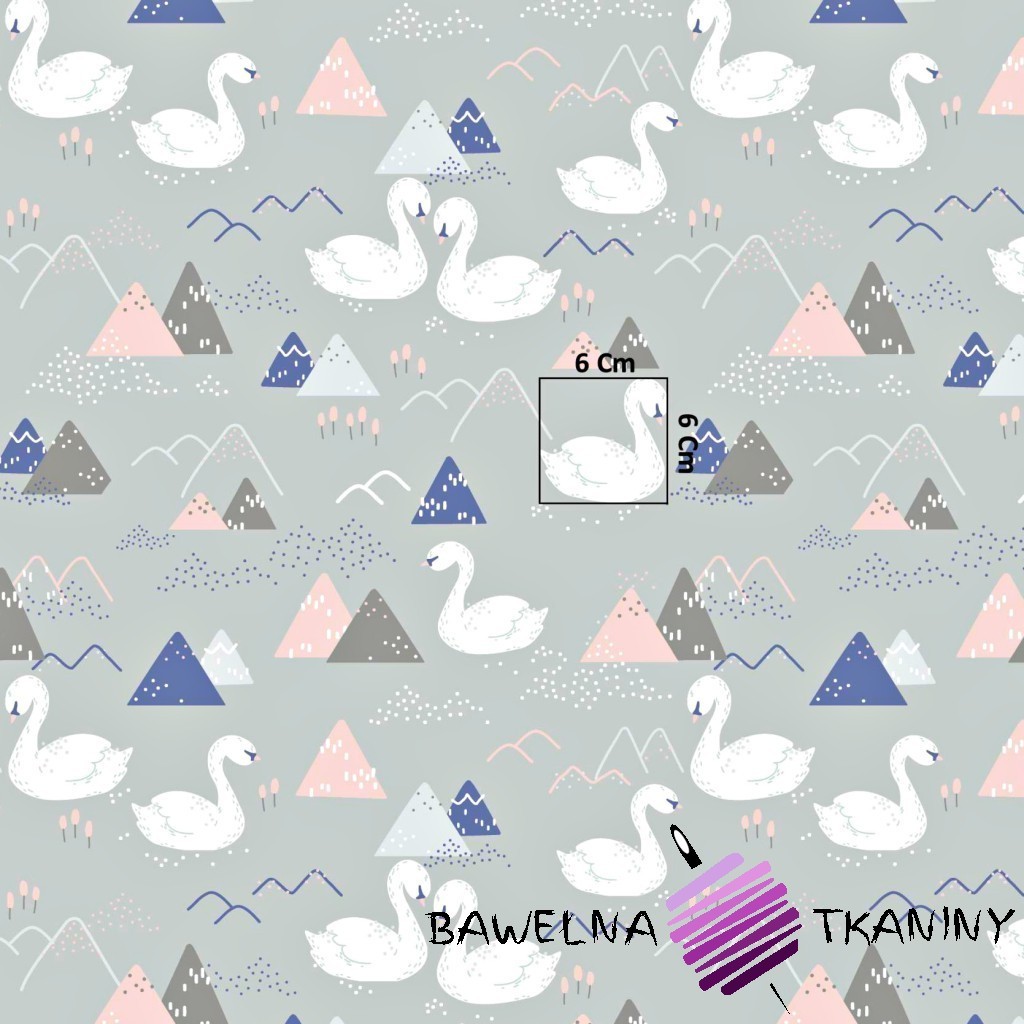 Cotton swans on gray background